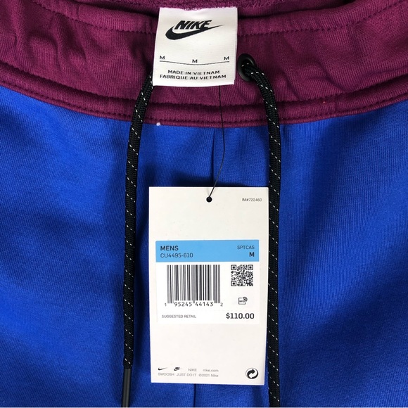 Nike Men's Sportswear Tech Fleece Joggers Sangria/Game Royal - Picture 7 of 8